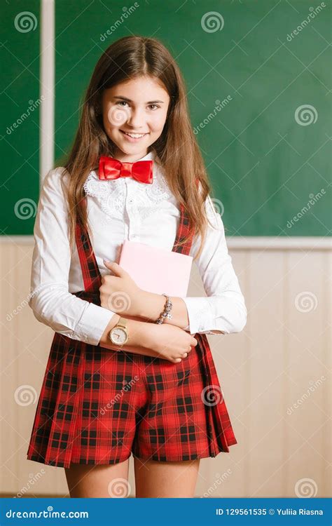 Beautiful Young Smart Girl Teenager At School Stock Photo Image Of B74