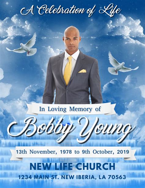 In Loving Memory Funeral Flyer Template Postermywall Gambaran
