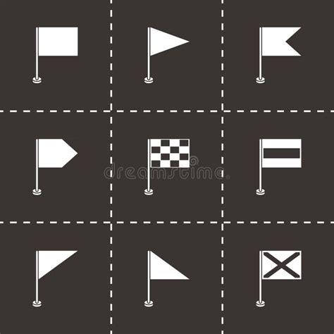 Vector Black Flags Icons Set Stock Illustrations 1347 Vector Black