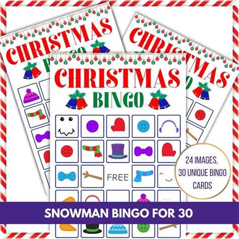 30 Free Printable Christmas Bingo Cards 5 Festive Sets