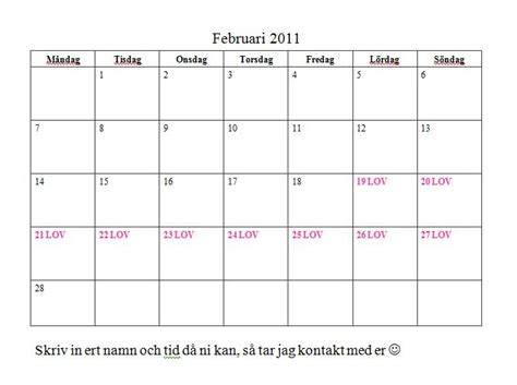 Wonderfulfeeling Kalenderblad För Februari Och Mars