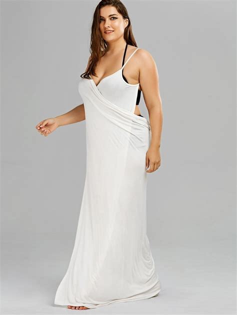 Fashion Xl Plus Size Maxi Flowy Beach Cover Up Wrap Dress Women