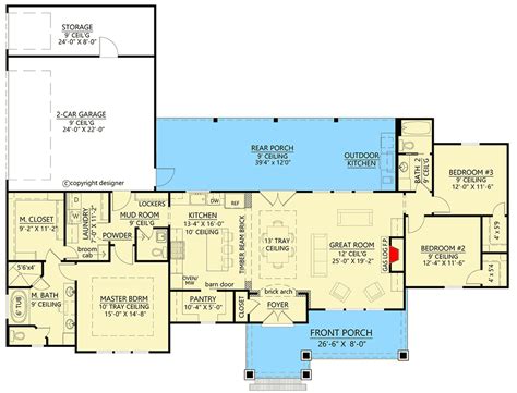 Plan 56456sm Split Bedroom Modern Farmhouse Plan With With Large Walk