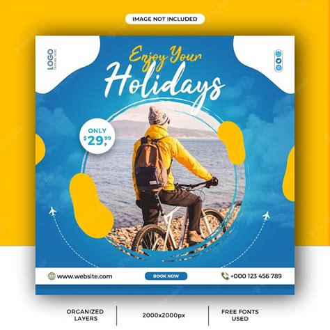 Premium Psd Explore Holiday Travel Social Media Post Square Banner