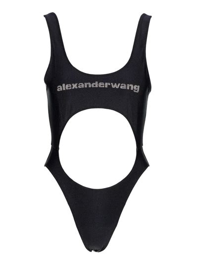 Alexander Wang Crystal Logo Swimsuit Modesens