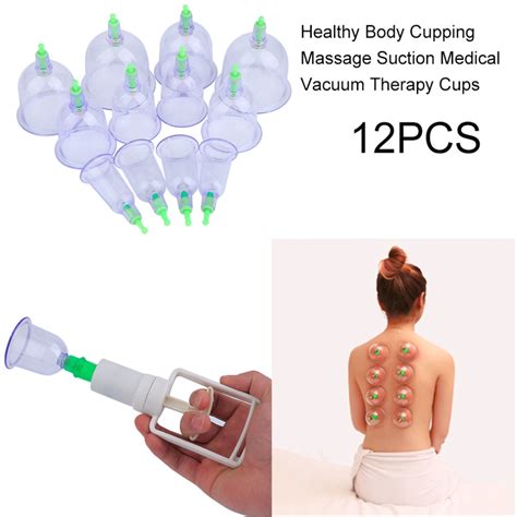 12pcs Medical Vacuum Cupping Set Chinese Suction Therapy Cellulite Silicone Massage Cups Kit