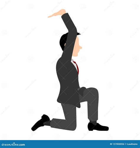 Isolated Kneeling Businessman Stock Vector Illustration Of Standing