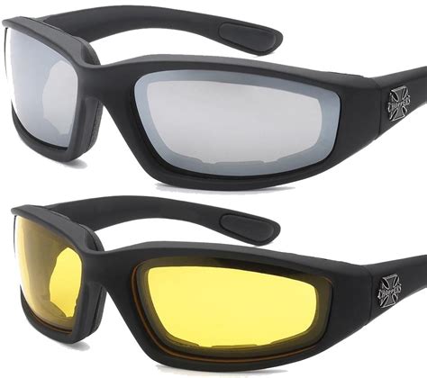 Choppers Motorcycle Sunglasses Foam Padded Clear Smoke Hd Yellow Or Combo Mens Ebay