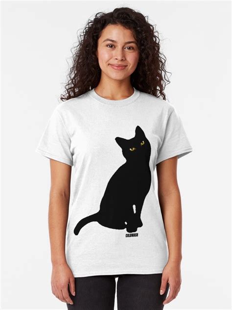 Black Cat Classic T Shirt By Coldwash Street Style Women Black Cat Tshirt T Shirts For Women