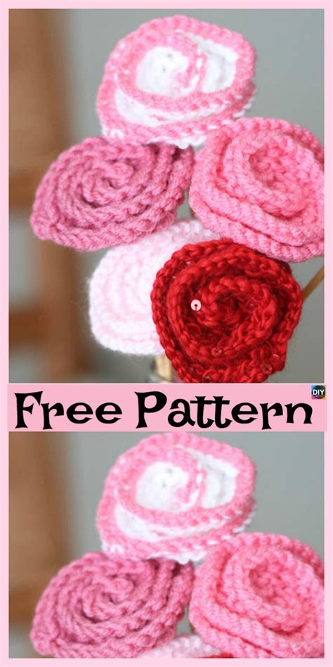 Knit Little Rose Flower For Beginner Free Patterns Diy 4 Ever