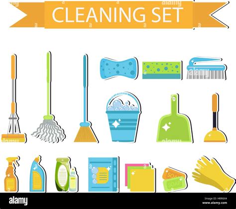 Set Of Icons For Cleaning Tools House Cleaning Cleaning Supplies