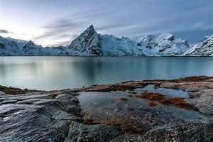 Nature, Landscape, Winter, Clouds, Norway, Lake, Rocks