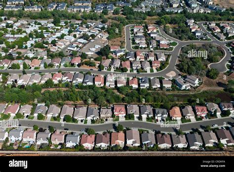 Aerial view of a suburb, El Dorado Hills, California, USA, North