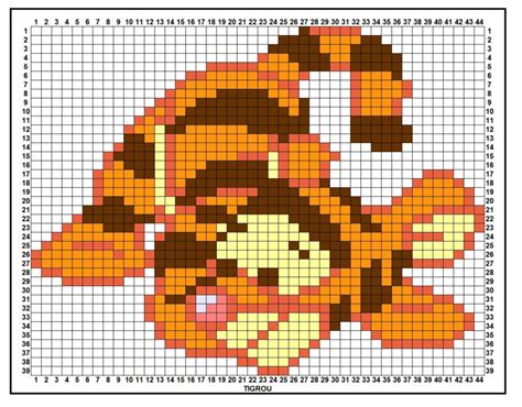 Pixel Art Tigrou Pixel Art Pixel Art Templates Minecraft Pixel Art