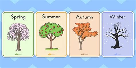 Four Seasons Display Posters Australia Seasons Chart Four Seasons