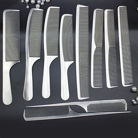 10pcsset Professional Salon Combs Set Stainless Steel Hair Comb Ultra