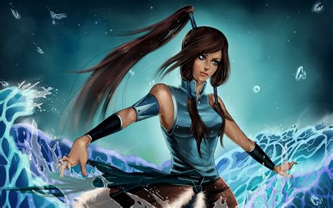 Hey where's a good place to have a anime portrait done? Korra, The Legend of Korra, Artwork, Water, Women, Ponytail, Blue eyes, Long hair Wallpapers HD ...