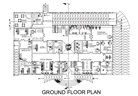 Hospital Ground Floor Plan Autocad Drawing Download Dwg File Cadbull