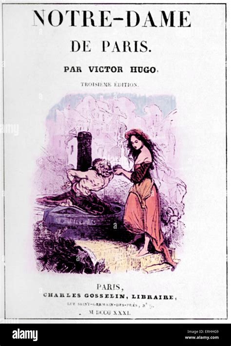 Victor Hugo S Novel Notre Dame De Paris Front Cover 1831 French Author And Poet 26