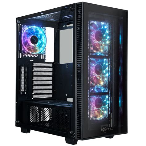 Rosewill Atx Mid Tower Gaming Computer Case With Tempered Glass And Rgb