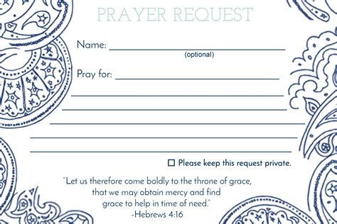 Free Printable Prayer Request Cards
