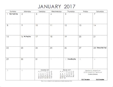 2017 Free Printable Monthly Calendar Free Printable M