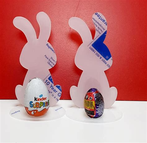 Clear Acrylic Bunny On Stand With Egg Hole Fe Wc1714 Woodform Crafts