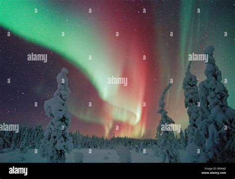 Northern Lights Lapland Finland Stock Photo Alamy