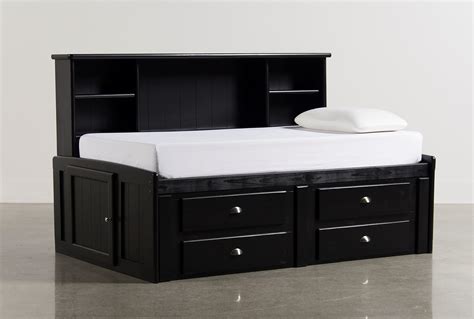 Black Twin Trundle Bed With Storage Loft Beds For Small Spaces