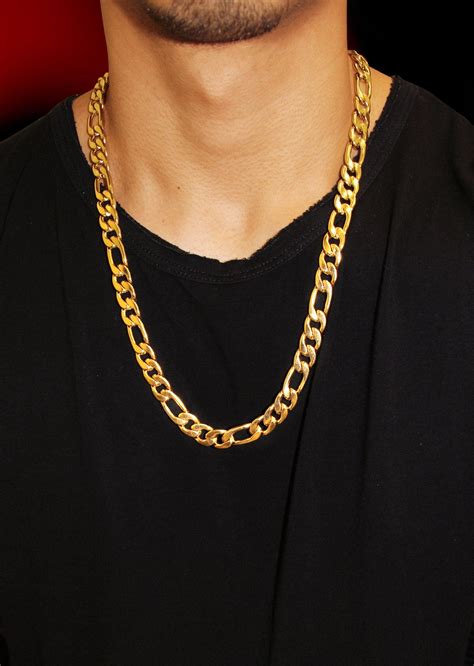 Gold Plated Mens Figaro Chain Frostnyc