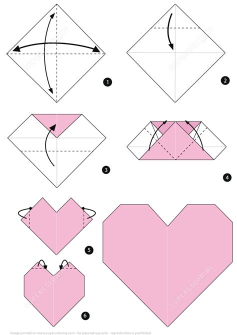 Origami Heart Instructions Free Printable Papercraft Templates