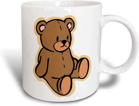 3drose Cute Brown Teddy Bear Ceramic Mug 11 Ounce Home