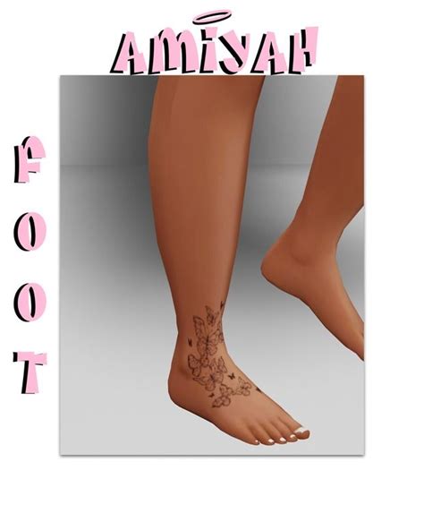 Amiyah Foot Tattoo Zyx In 2024 Sims 4 Tattoos Sims 4 Nails Sims 4