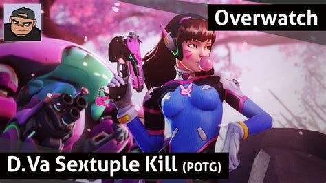 Dva Sextuple Kill Overwatch Gameplay Youtube