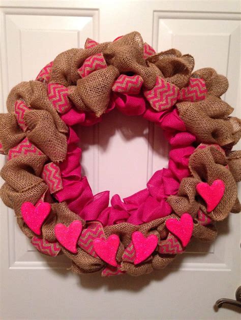 Burlap Valentines Wreath Love Valentine Wreath Valentine Crafts