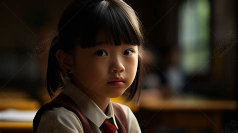 Young Chinese Girl Sitting In A Classroom Chinese Girl Backgrounds
