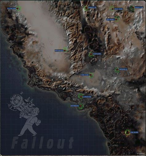 33 Fallout 1 World Map Maps Database Source