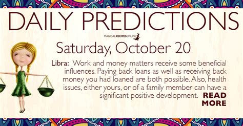 daily predictions for saturday 20 october 2018 magical recipes online