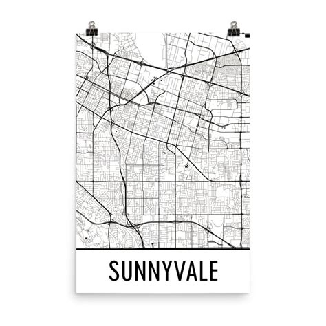 Sunnyvale Map Sunnyvale Art Sunnyvale Print Sunnyvale Ca Etsy