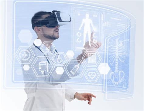 Medical Technology Concept Doctor Using Virtual Reality Headset To