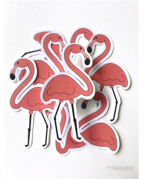 4 Piece Flamingo Sticker Set Etsy In 2021 Sticker Set Vinyl