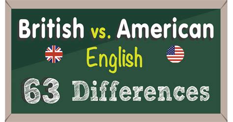 British Vs American English 63 Differences Infographic