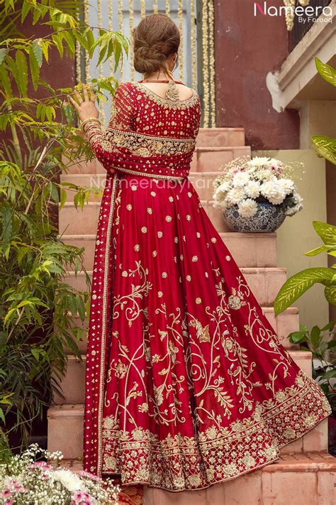 Pretty Red Bridal Dress Pakistani Designer Attire Online 2021 Nameera