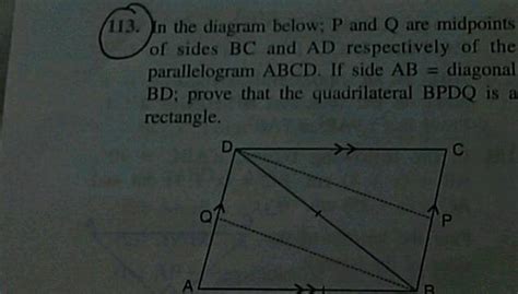 P Q R And S Are Respectively The Mid Points Of The Sides Ab Bc Cd And Da Of A Quadrilateral