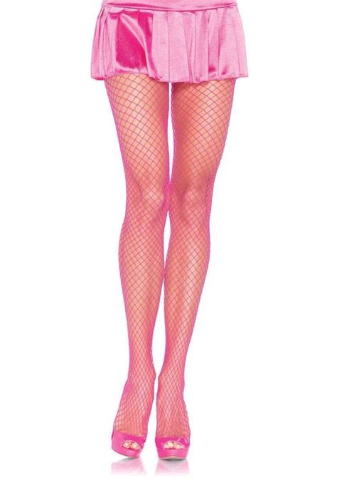 Industrial Net Tights Neon Pink Spandex Fishnet Pantyhose Etsy