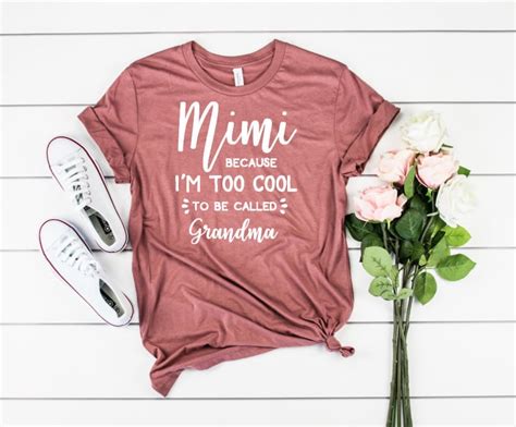 Mimi Because Im Too Cool To Be Called Grandma Shirt Etsy