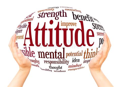 Positive Attitude Word Cloud Hand Sphere Concept Stock Photo Image Of