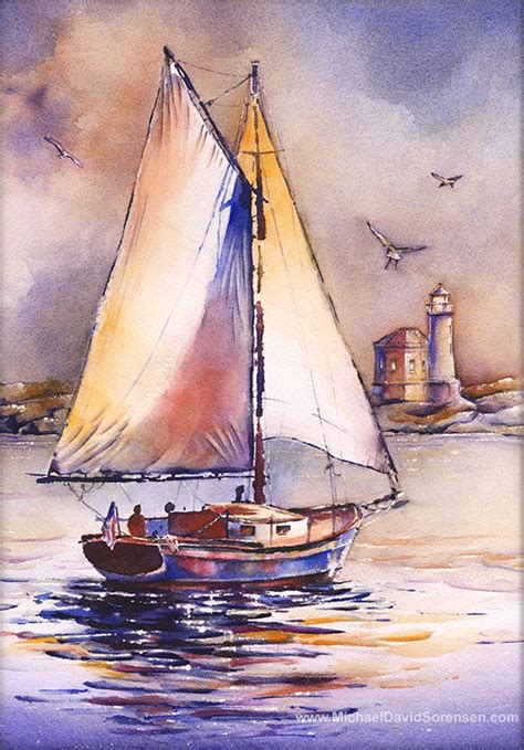 Sailboat Watercolor Painting Prints By Michaeldavidsorensen 3000