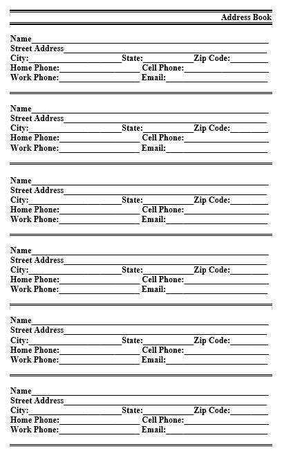 20 Free Address Book Templates In Ms Word Format One Click Download