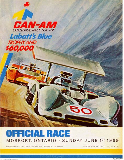 Vintage Reproduction Racing Poster 1969 Mosport Can Am Etsy